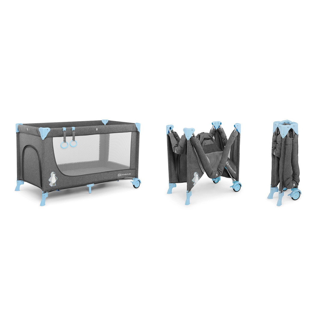 Łóżeczko Turystyczne z akcesoriami JOY - Blue - Kinderkraft