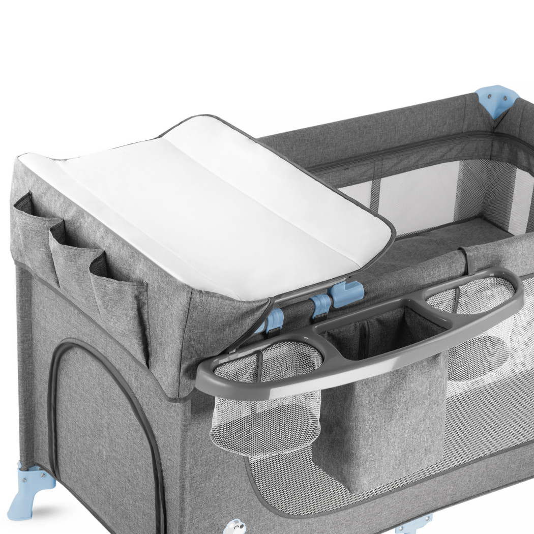 Łóżeczko Turystyczne z akcesoriami JOY - Blue - Kinderkraft