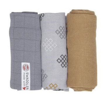 Mist/Knot/Donkey 70x70 cm - Otulacze Pieluszki 3-pack - Swaddler Epire - Muślin -  Lodger