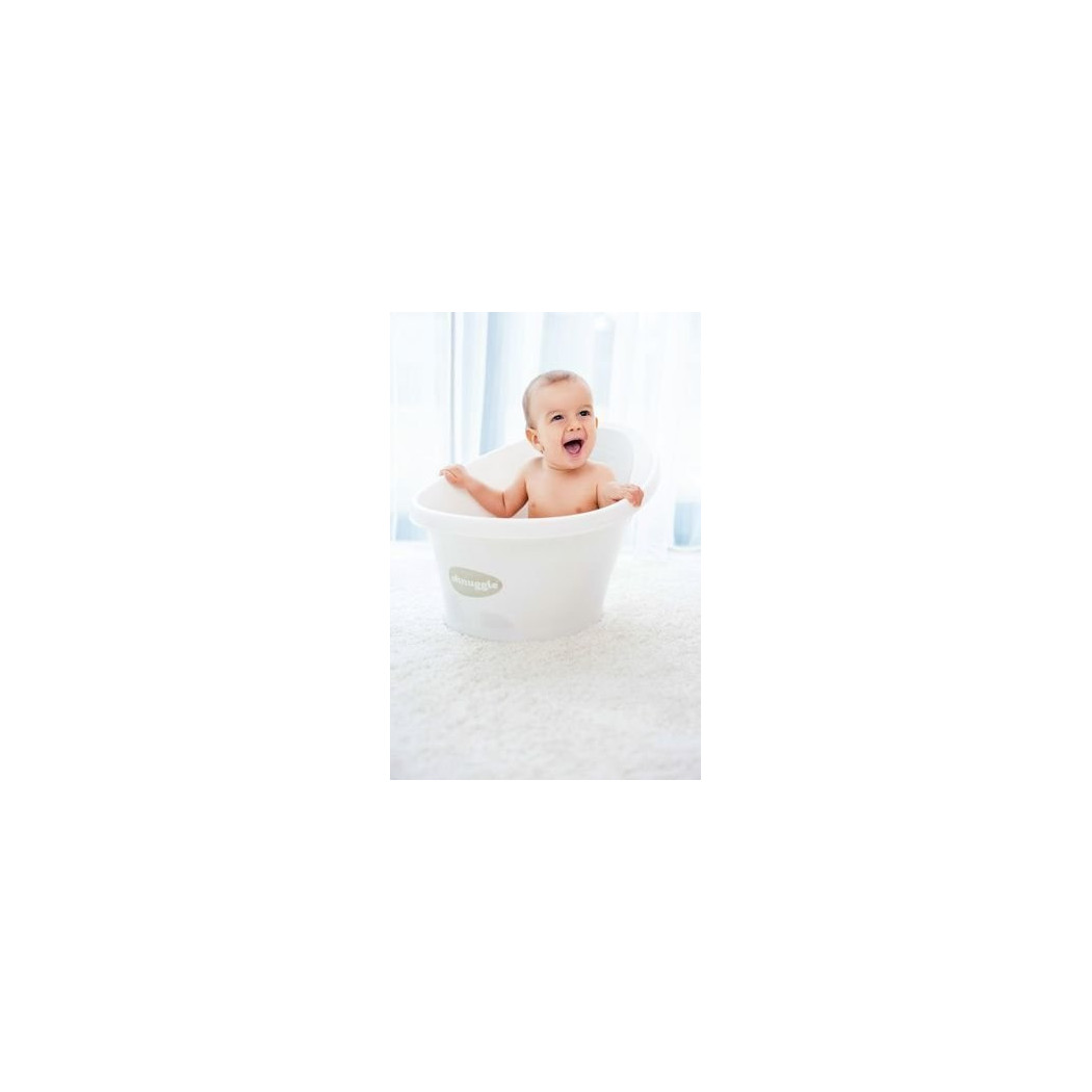 Aqua/Błękit - Wanienka z Odpływem - z Piankowym Oparciem Szarym - Shnuggle