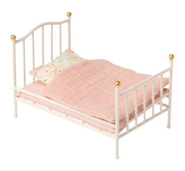 Białe - Łóżko Dla Myszek - Vintage Bed Mouse - Off-white - Maileg