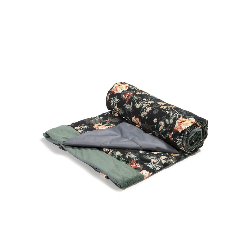 Blooming Boutique Noir & Velvet Khaki - Koc Piknikowy Picnic Z Kieszonką / Mata Do Zabawy XL - Velvet Collection - La Millou