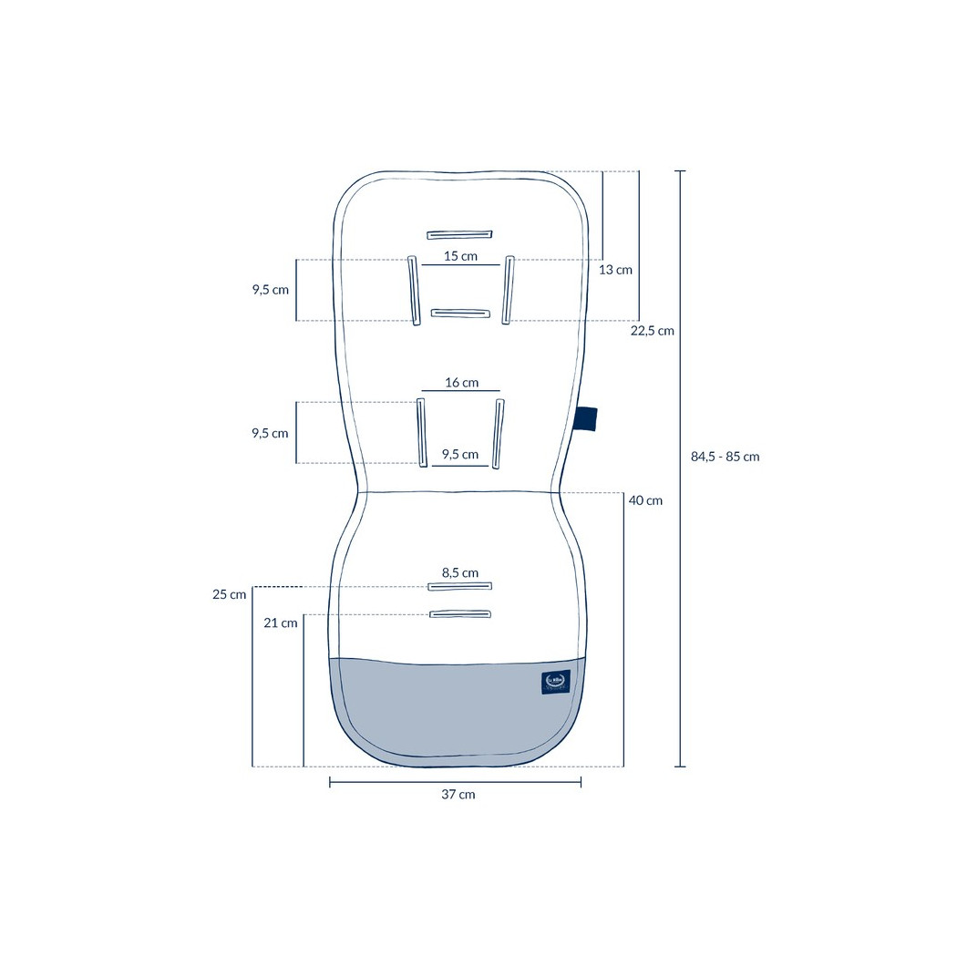 Boho Royal Arrows & Velvet Dark Grey - Wkładka do wózka - Stroller Pad - La Millou - Organic Jersey Collection