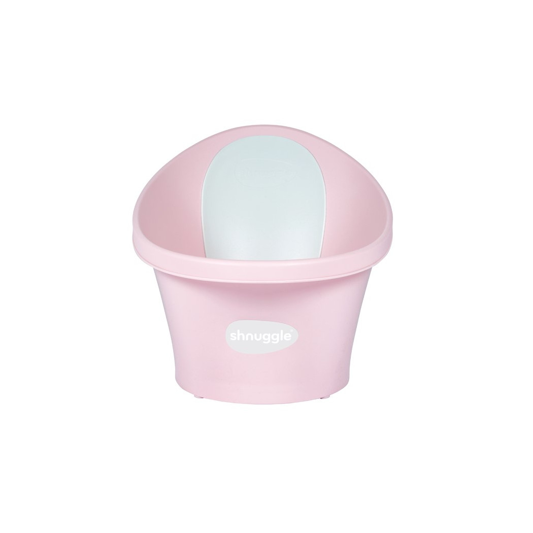 Pink/Różowa - Wanienka z Odpływem - z Piankowym Oparciem Szarym - Shnuggle