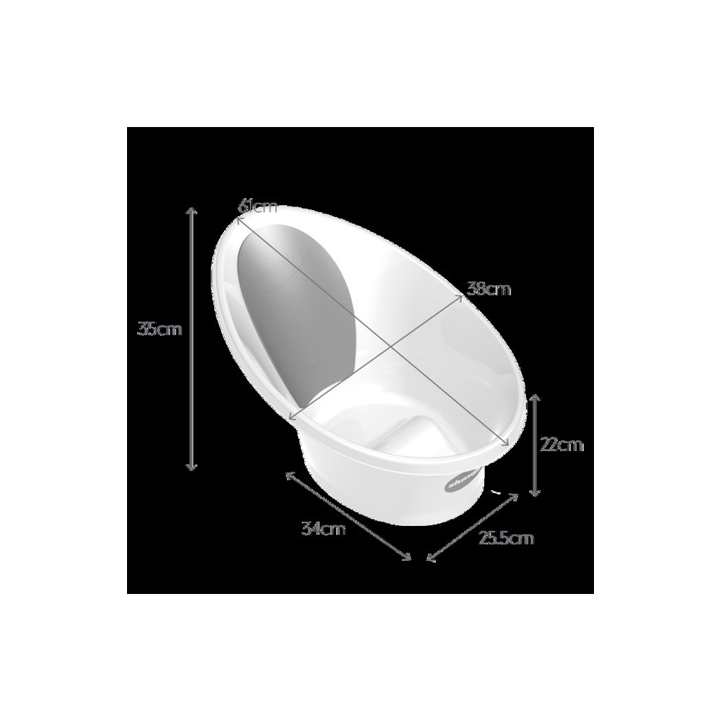 Pink/Różowa - Wanienka z Odpływem - z Piankowym Oparciem Szarym - Shnuggle