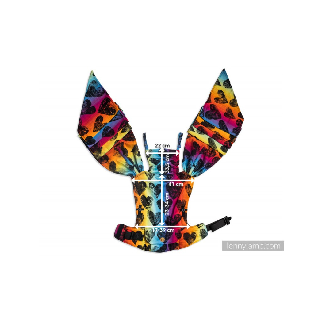 MAŁA JODEŁKA SZARA - BASIC LINE- Nosidełko LennyHybrid Half Buckle - splot jodełkowy 100% bawełna - Rozmiar Standard - LennyLamb