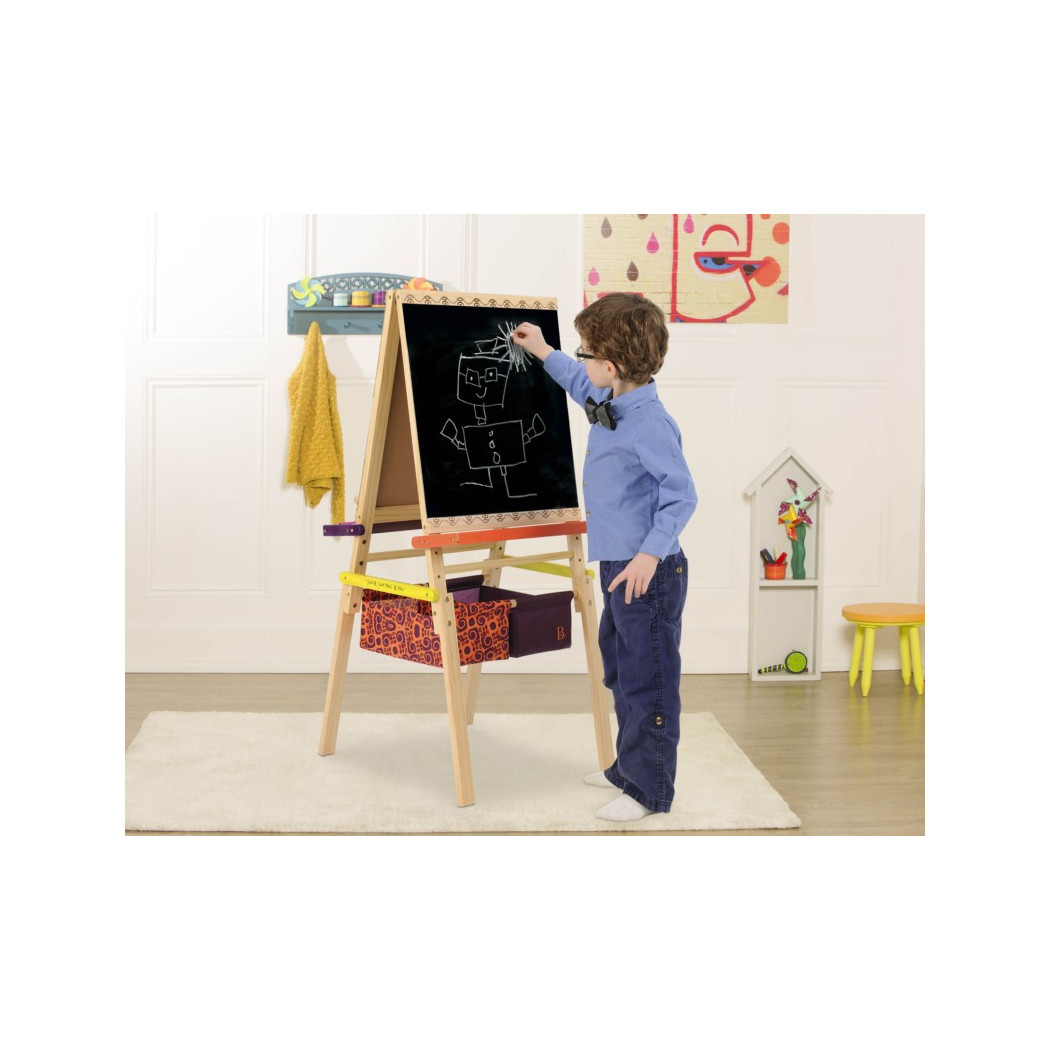Drewniana Sztaluga Małego Artysty - Easel Does It - Tablica Kredowa I Magnetyczna - Btoys