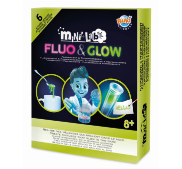 Mini Lab - FLUO&GLOW - Eksperymenty Świecące W Ciemności - BUKI
