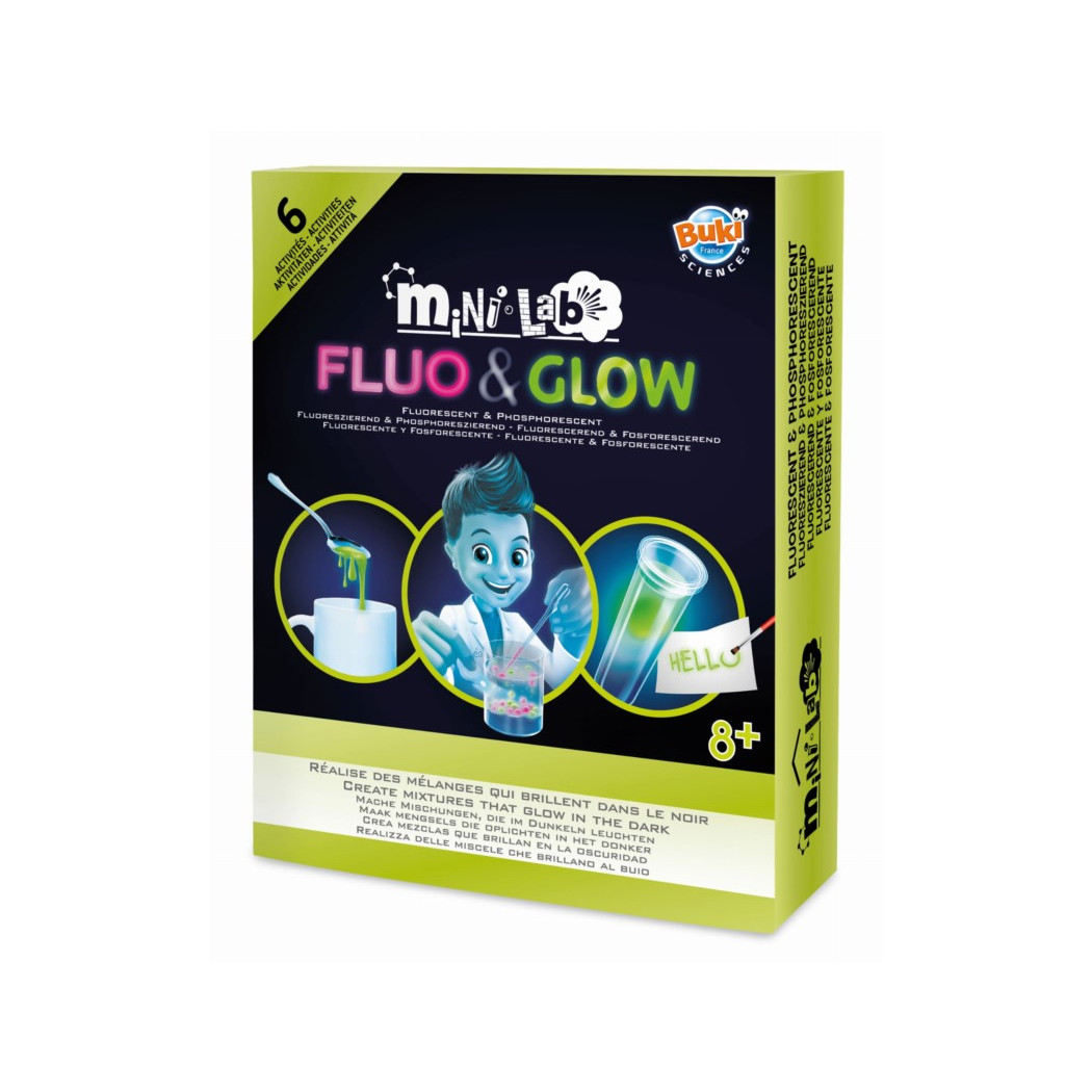 Mini Lab - FLUO&GLOW - Eksperymenty Świecące W Ciemności - BUKI