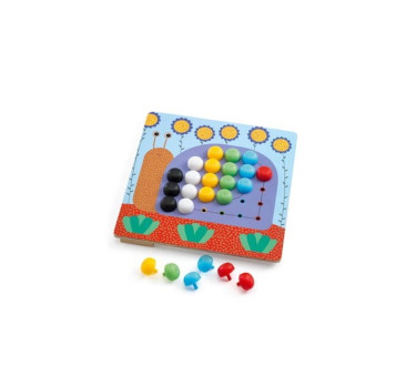 Primo Mozaika - Kolorowe Obrazki - Kolorowe Pinezki - Djeco