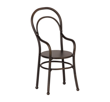 Czarne Metalowe Krzesło - Chair With Armrest Mini - Maileg