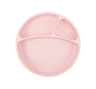 Różowy - Talerzyk Silikonowy Z Przegródkami - Pink - MinikOiOi