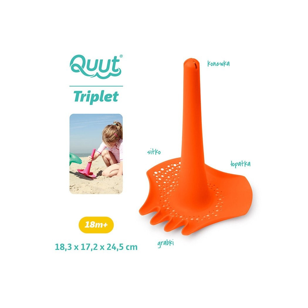 Triplet Mighty Orange - Łopatka Wielofunkcyjna - Pomarańczowa - Grabki,Sitko,Lejek - Quut