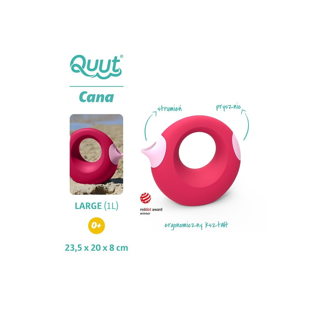 WYPRZEDAŻ Cana L Cherry Red + Sweet Pink - Konewka Duża - Czerwona - Quut