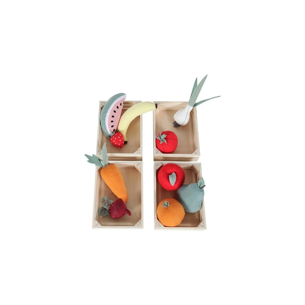 Drewniany Stragan Ze Skrzynkami Z Owocami i Warzywami- Little Dutch