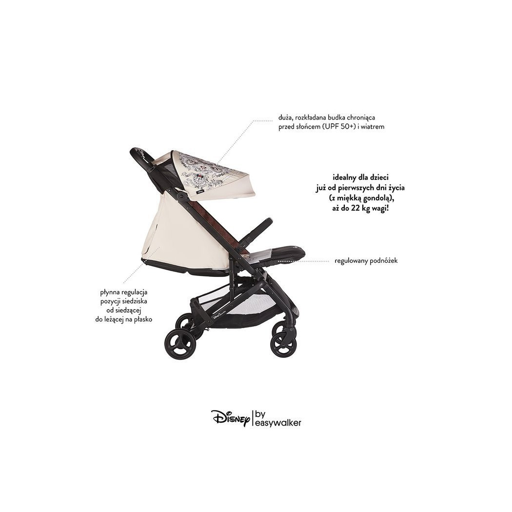 Minnie Ornamet Buggy GO - Kompaktowy Wózek Spacerowy Ze Zintegrowaną Torbą Transportową - DISNEY By Easywalker Buggy GO - Spacer