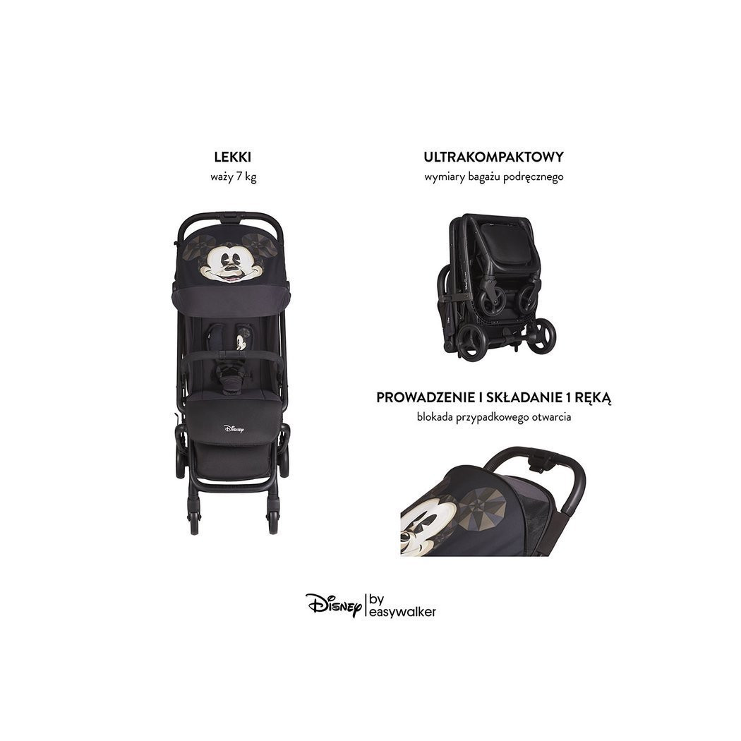 Mickey Diamond Buggy GO - Kompaktowy Wózek Spacerowy Ze Zintegrowaną Torbą Transportową - DISNEY By Easywalker Buggy GO - Spacer