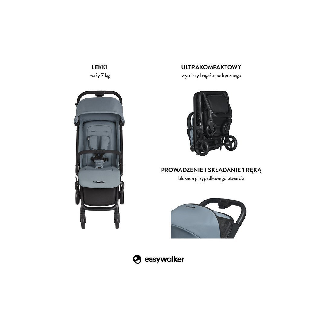 Ocean Blue Miley - Kompaktowy Wózek Spacerowy Ze Zintegrowaną Torbą Transportową - Easywalker Miley - Spacerówka - Easywalker