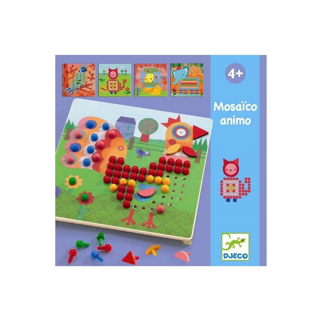 Animo Mozaika - Kolorowe Obrazki - Kolorowe Pinezki - Djeco
