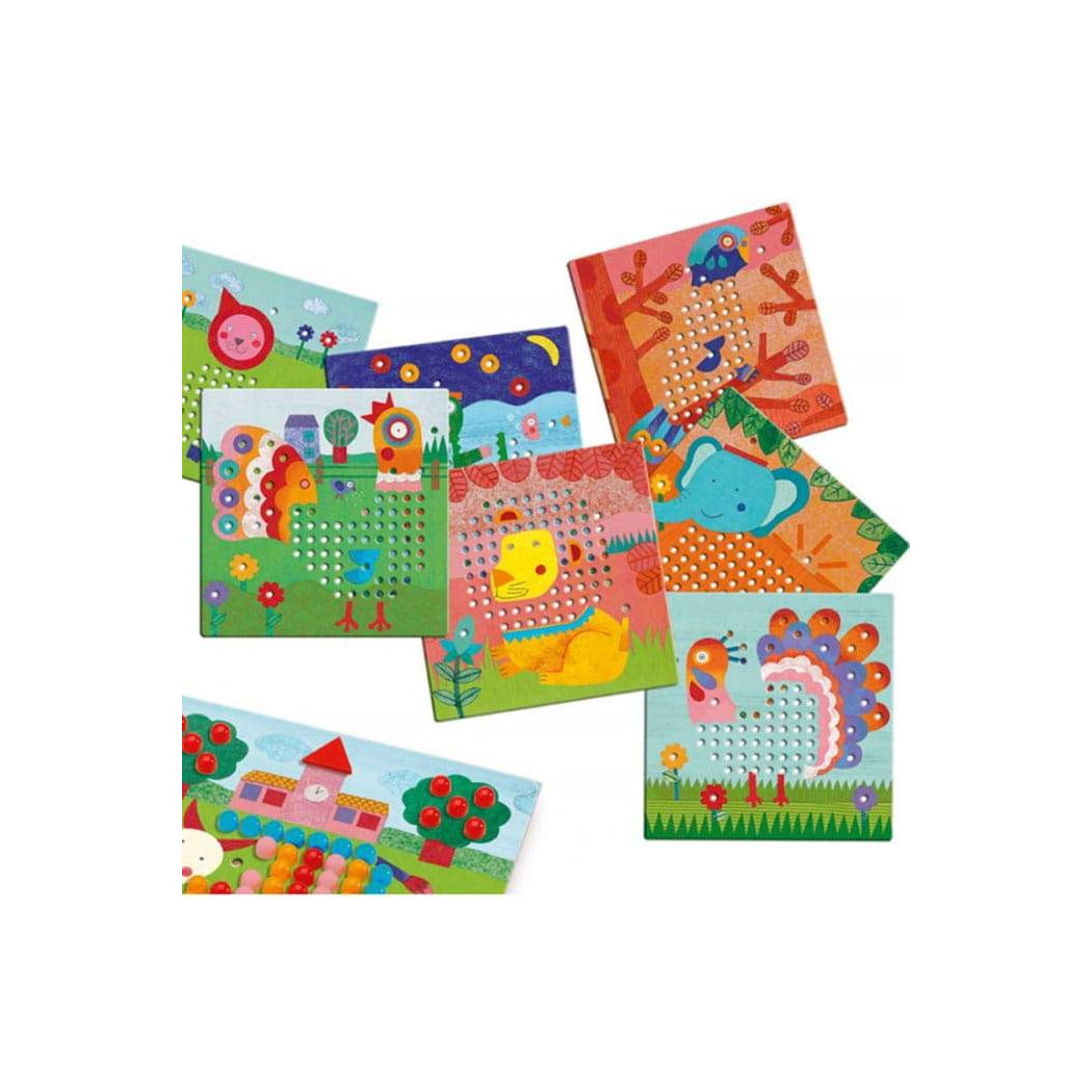 Animo Mozaika - Kolorowe Obrazki - Kolorowe Pinezki - Djeco