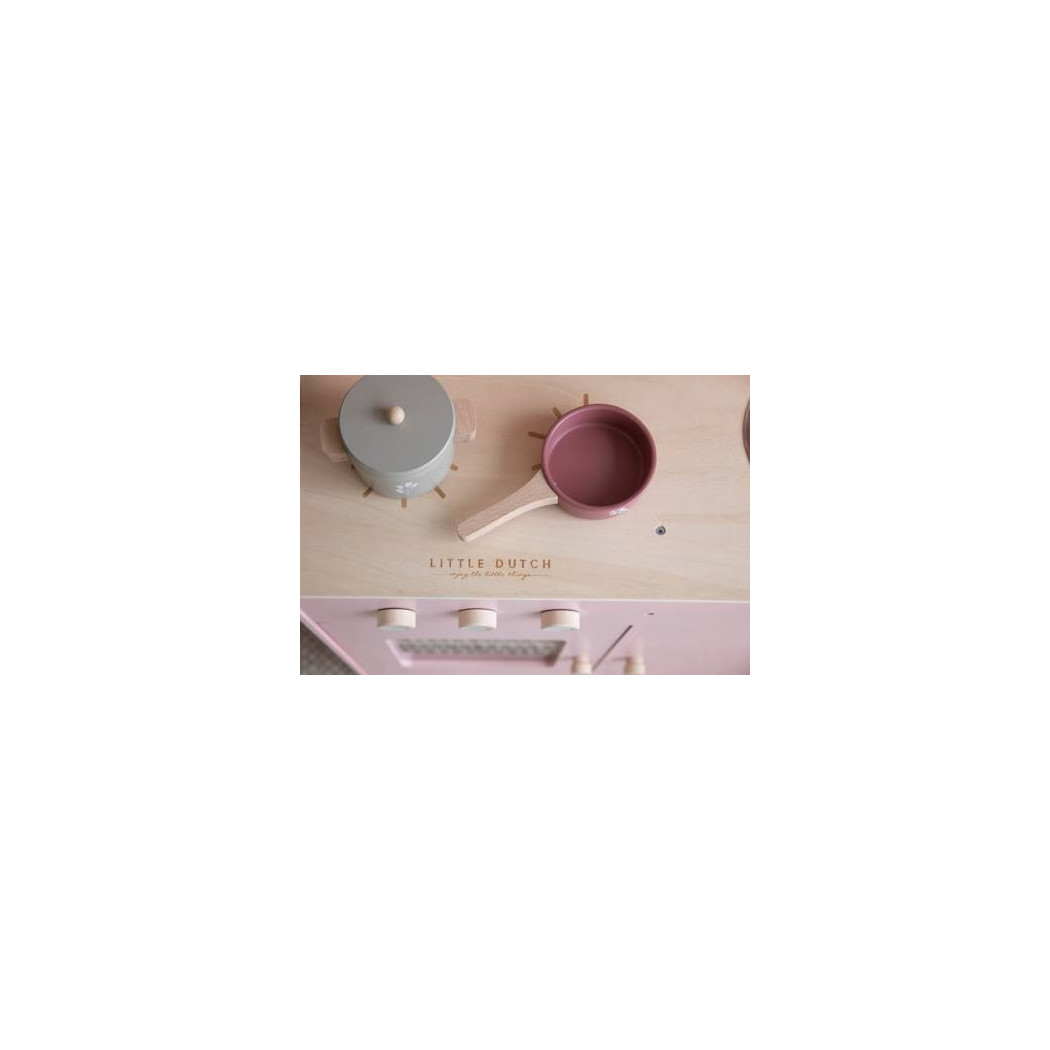 Różowa - Kuchnia Drewniana - Little Dutch - z akcesoriami