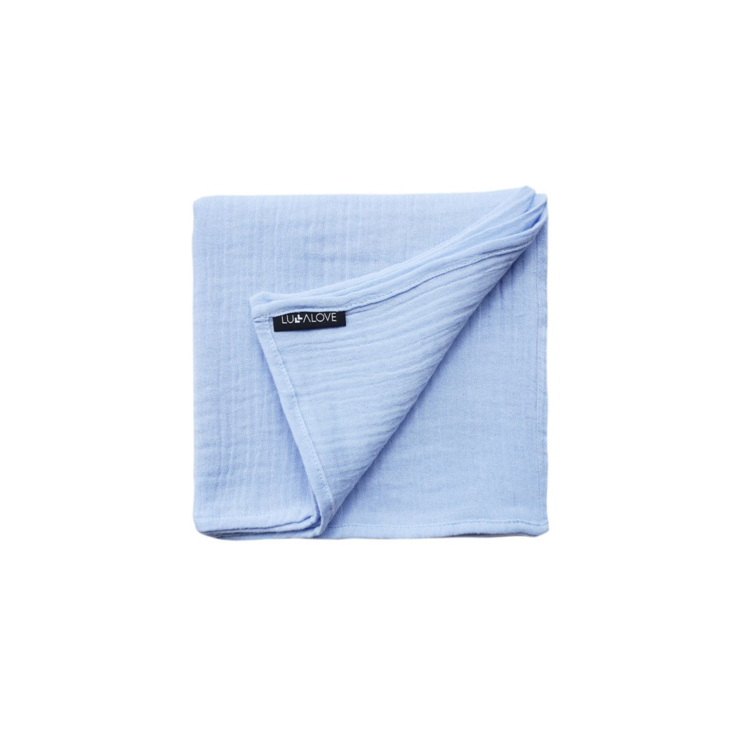 WYPRZEDAŻ Blue - Otulacz Muślinowy Kreszowany - 100x100cm- LullaLove