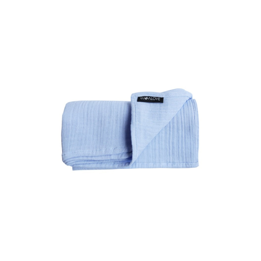 WYPRZEDAŻ Blue - Otulacz Muślinowy Kreszowany - 100x100cm- LullaLove