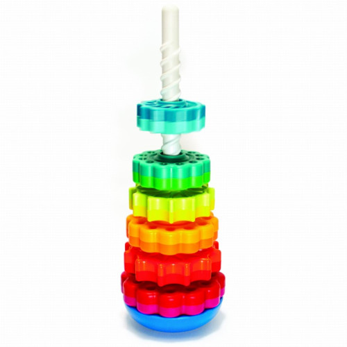 Zakręcona Wieża Spin Again - Sensoryczna Piramida - Fat Brain Toys