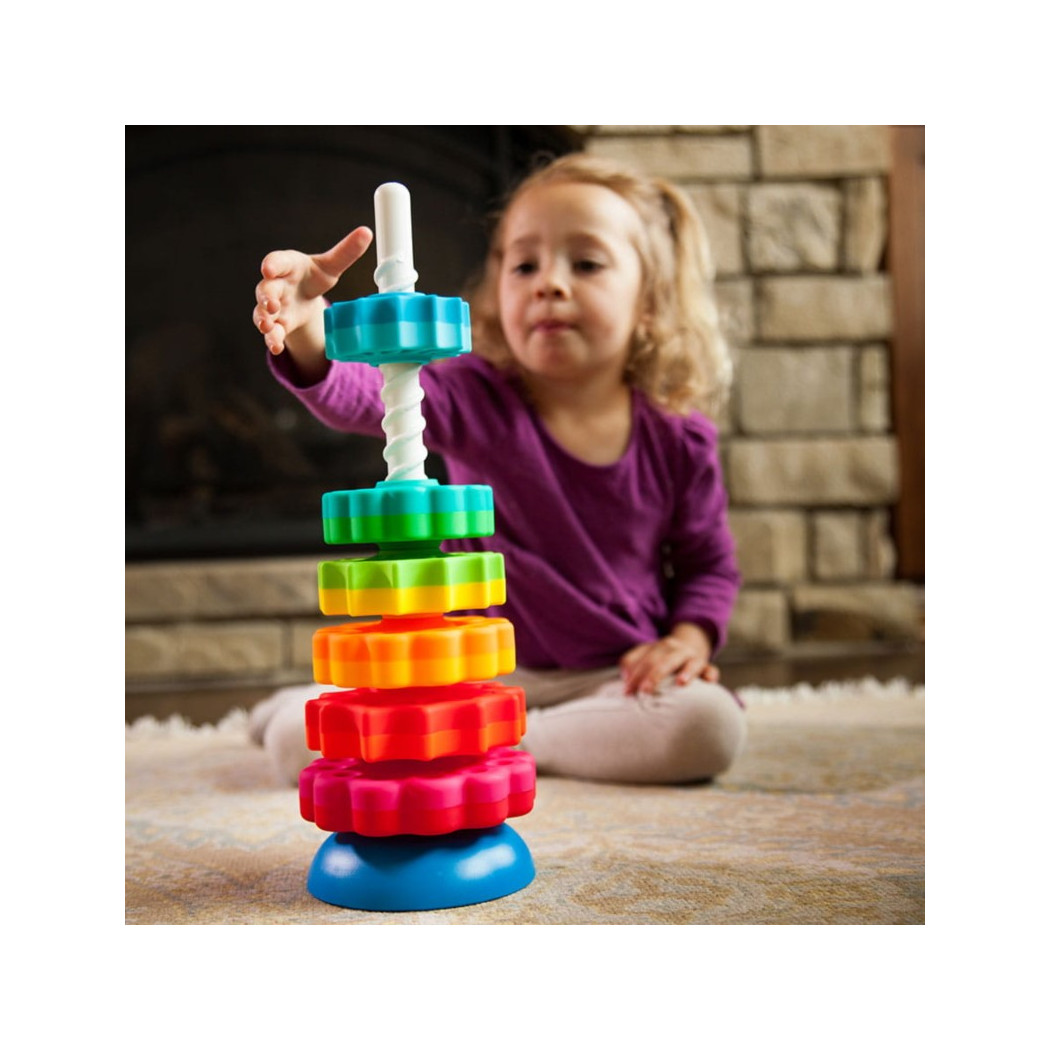 Zakręcona Wieża Spin Again - Sensoryczna Piramida - Fat Brain Toys