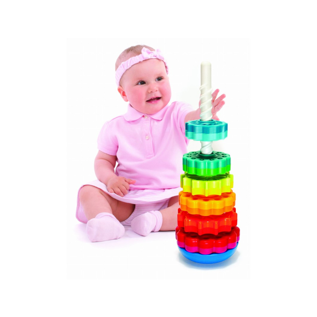Zakręcona Wieża Spin Again - Sensoryczna Piramida - Fat Brain Toys
