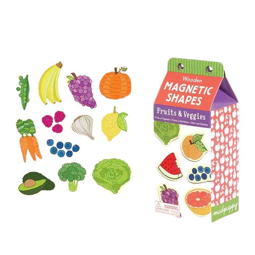 Owoce I Warzywa - Zestaw Drewnianych Magnesów - 35 Elementów - Mudpuppy