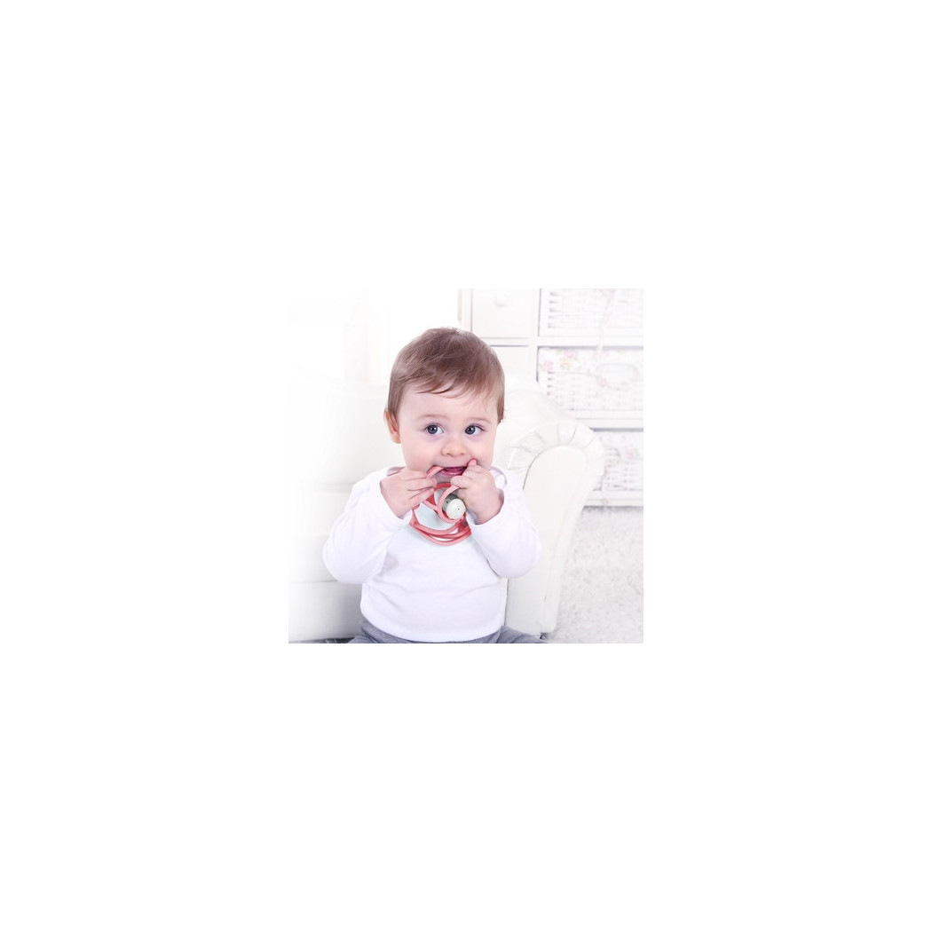 Pink - Gryzak z Grzechotką Ślimak - Mombella