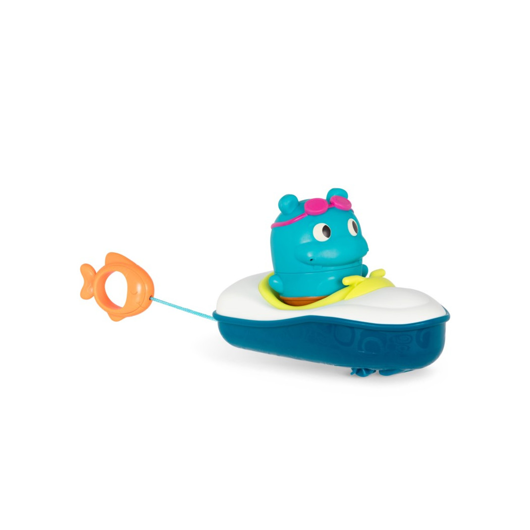 Zestaw Do Kąpieli - Łódka z Napędem i Pasażerem Sikawką - Pull & Go Rider - Land Of B