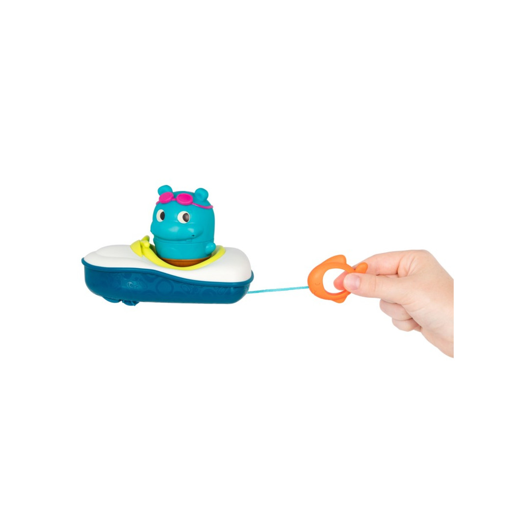 Zestaw Do Kąpieli - Łódka z Napędem i Pasażerem Sikawką - Pull & Go Rider - Land Of B