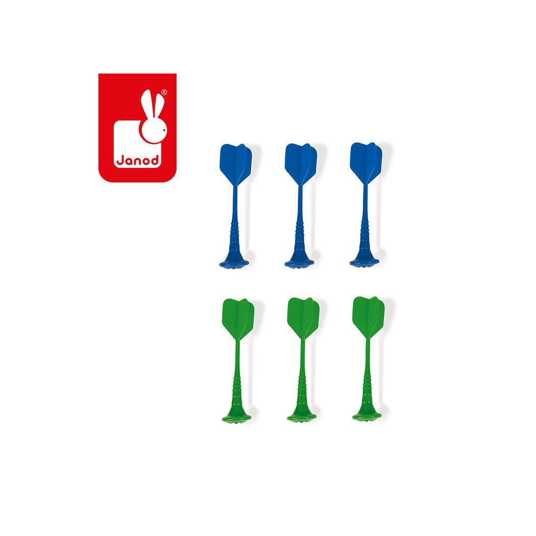 Zestaw Rzutek Magnetycznych  6 sztuk - Zielone i Niebieskie - Janod