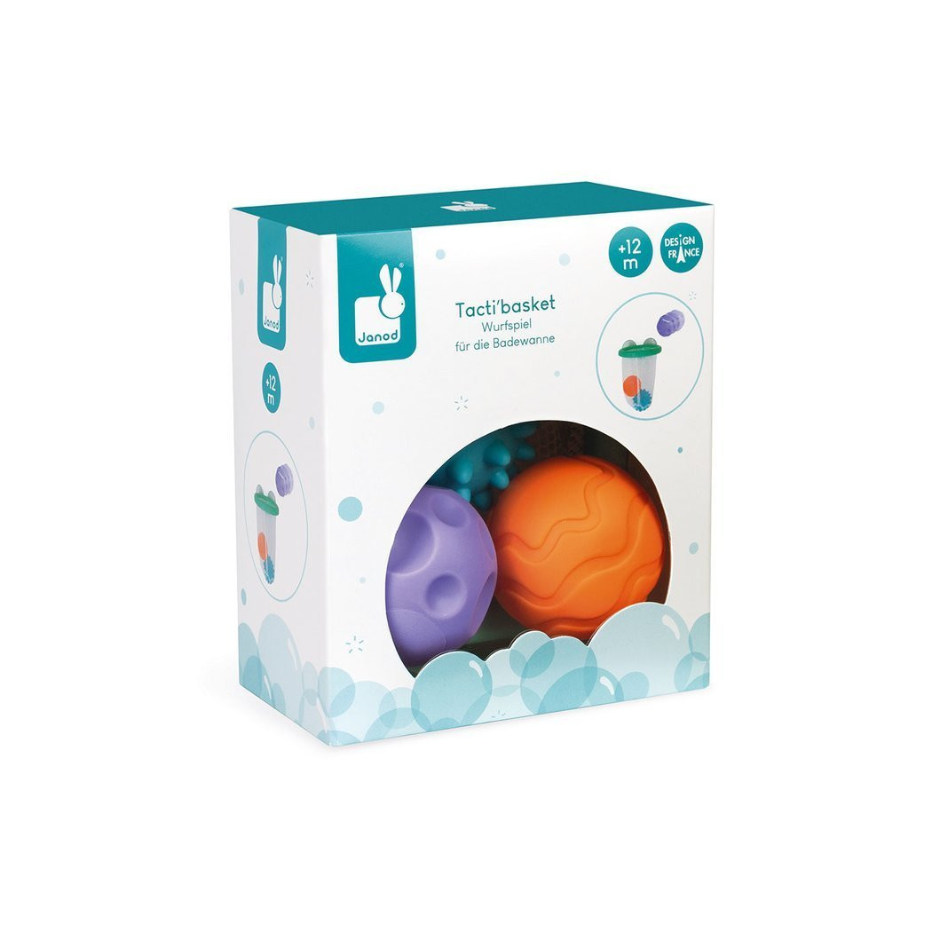 Gra w Koszykówkę Do Kąpieli - Kosz z Przysssawkami i 3 Piłkami 12+ - Janod