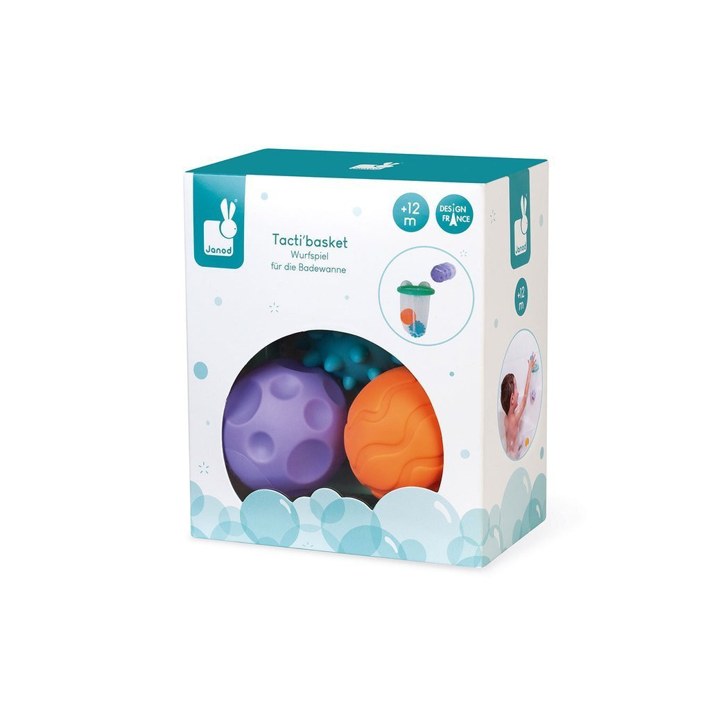 Gra w Koszykówkę Do Kąpieli - Kosz z Przysssawkami i 3 Piłkami 12+ - Janod