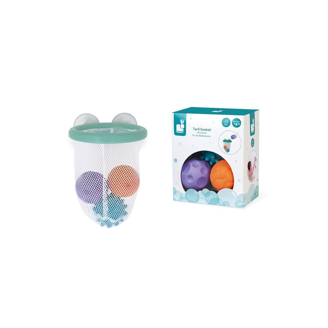 Gra w Koszykówkę Do Kąpieli - Kosz z Przysssawkami i 3 Piłkami 12+ - Janod