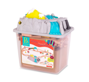 Górska Kolejka - Wood & Wheels Wooden Train Set in a Bucket - BTOYS