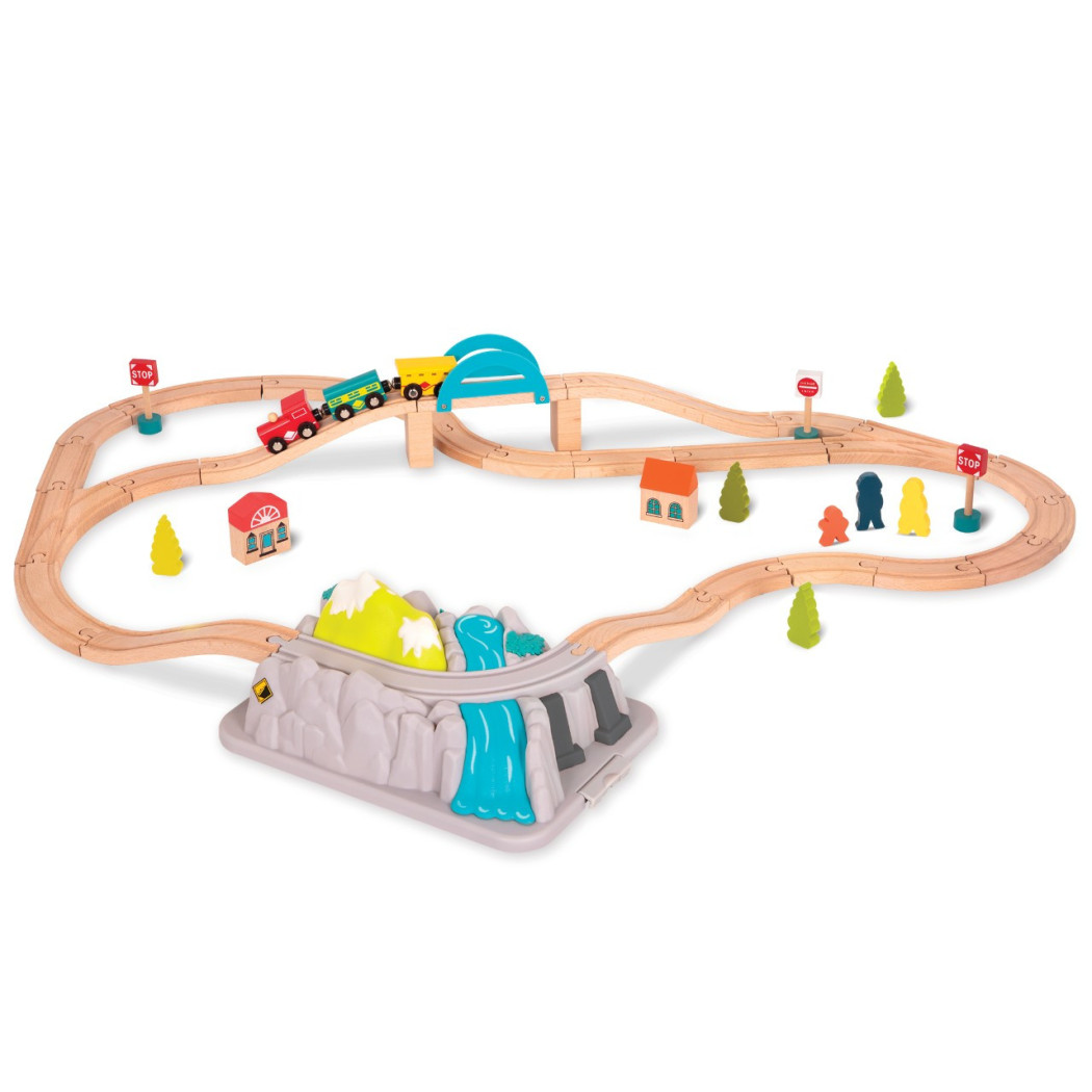 Górska Kolejka - Wood & Wheels Wooden Train Set in a Bucket - BTOYS
