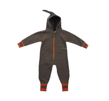 Grey/Orange - Fleece Suit - 80-86 - Kombinezon Polarowy - Ducksday