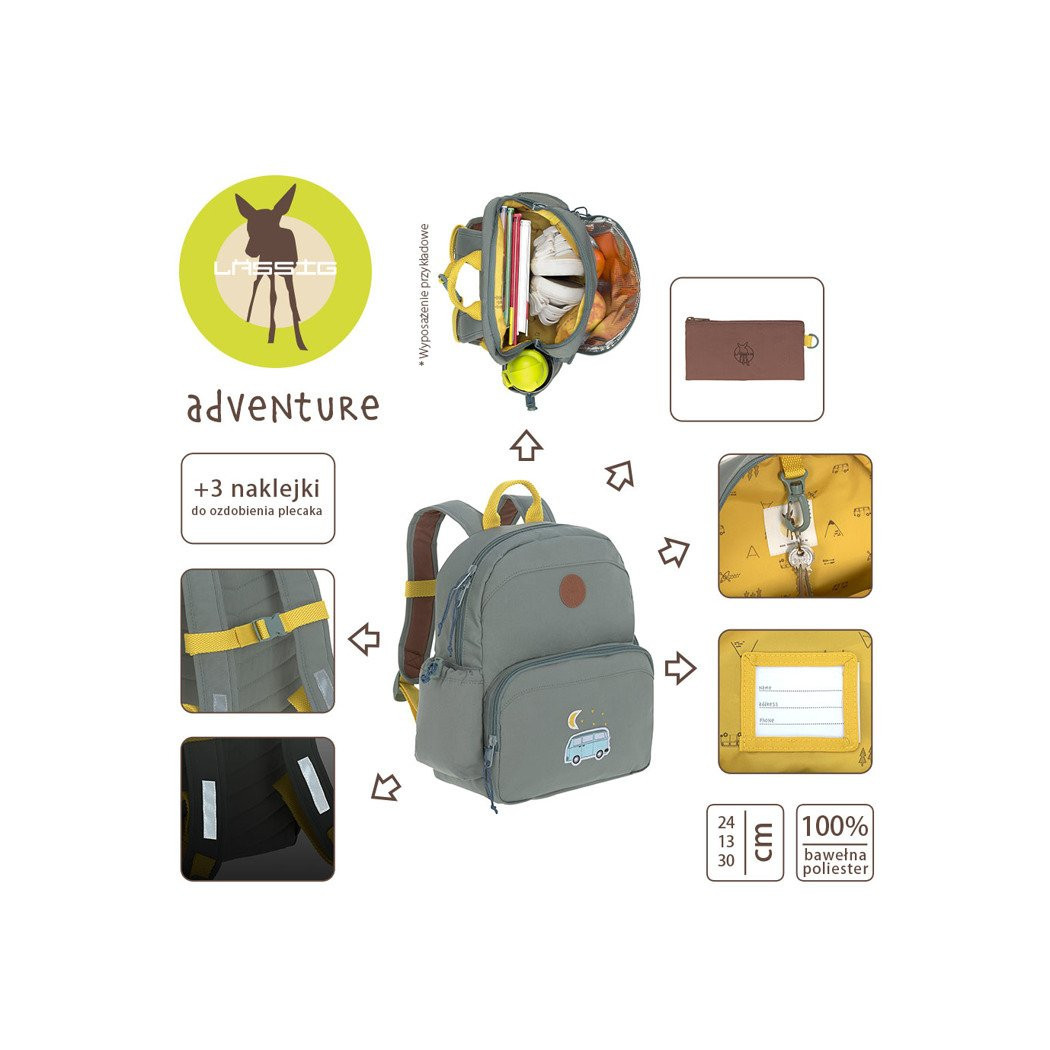 Bus - Plecak z Termoizolacyjną Kieszenią i Naklejkami Adventure - Lassig