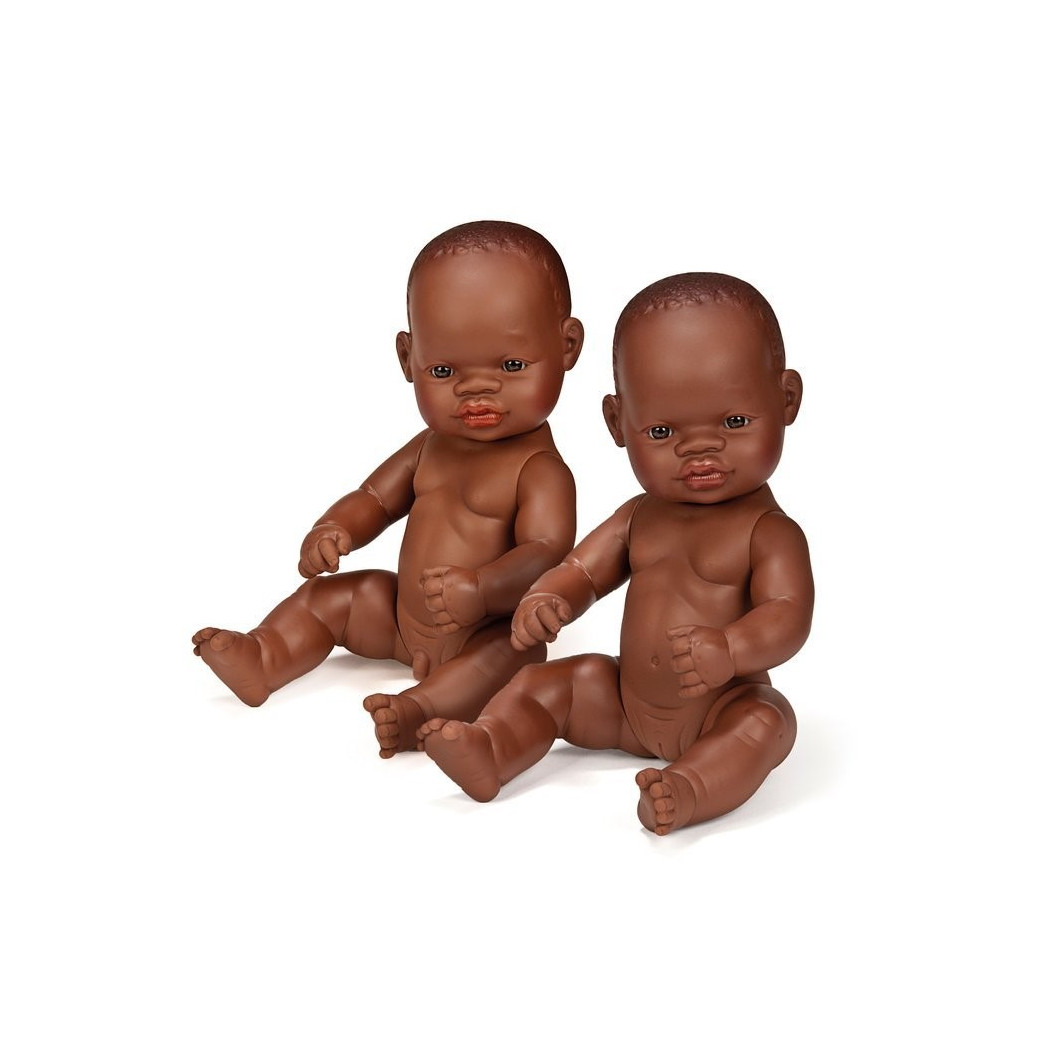 Afrykańczyk 32 - Lalka Chłopiec Afrykańczyk 32 cm + Ubranko Miniland Baby - Miniland Doll - Miniland