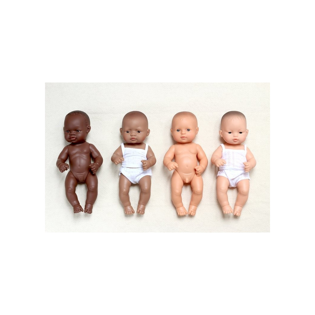 Afrykańczyk 32 - Lalka Chłopiec Afrykańczyk 32 cm + Ubranko Miniland Baby - Miniland Doll - Miniland