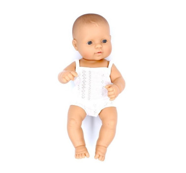 Europejczyk 32 - Lalka Chłopiec Europejczyk 32 cm + Ubranko Miniland Baby - Miniland Doll - Miniland