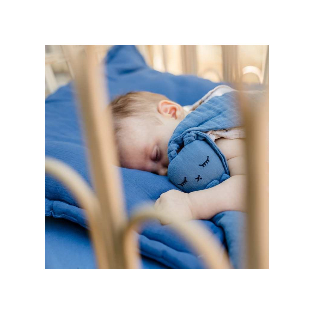 Navy - Przytulanka Doudou Rabbit 100% Cotton Muślin - Biscuit Collection - La Millou
