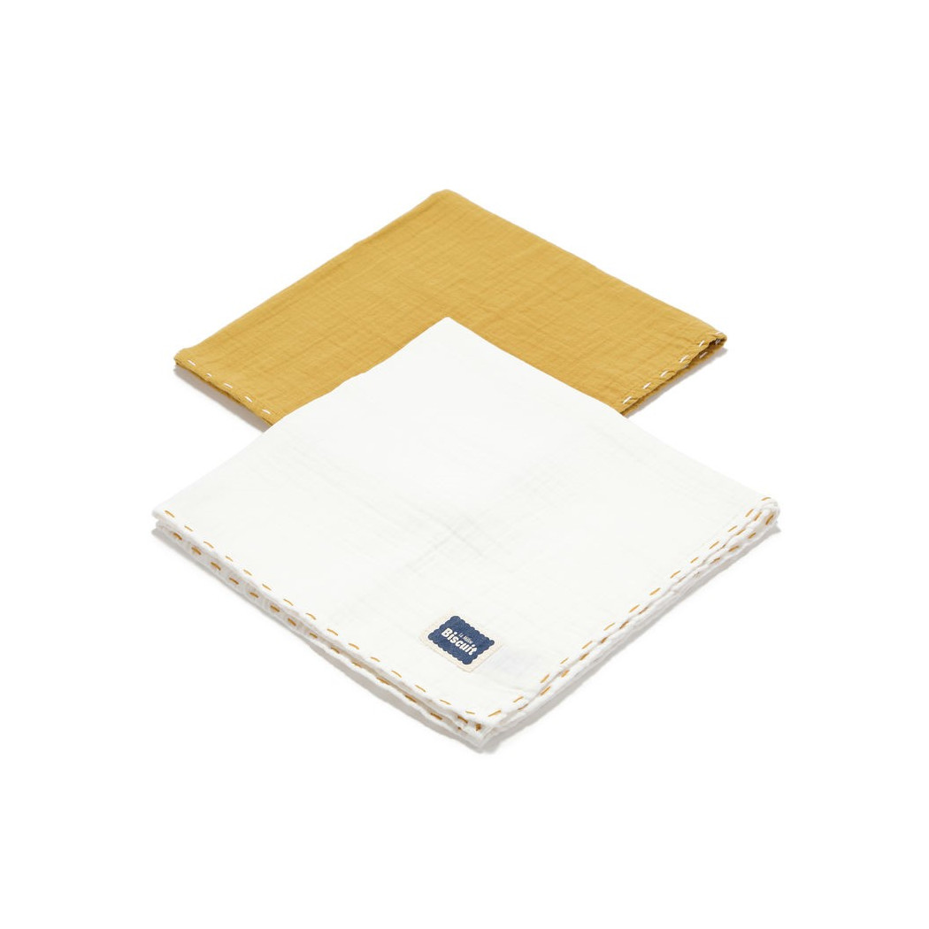 WYPRZEDAŻ Honey & Off White - Pieluszka 100 % Cotton Muślin - 2 pack - Biscuit Collection - La Millou