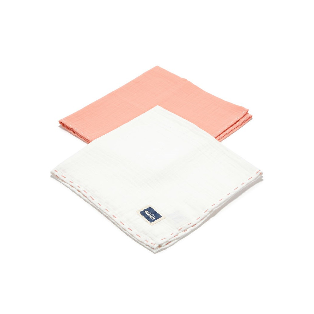 WYPRZEDAŻ Papaya & Off White - Pieluszka 100 % Cotton Muślin - 2 pack - Biscuit Collection - La Millou