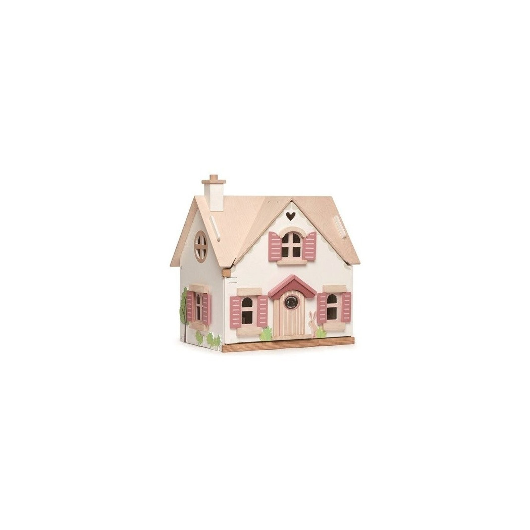 Drewniany Domek Dla Lalek z Wyposażeniem Dwupiętrowy - Tender Leaf Toys