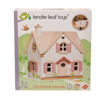 Dwupiętrowy Drewniany Domek Dla Lalek z Wyposażeniem - Tender Leaf Toys